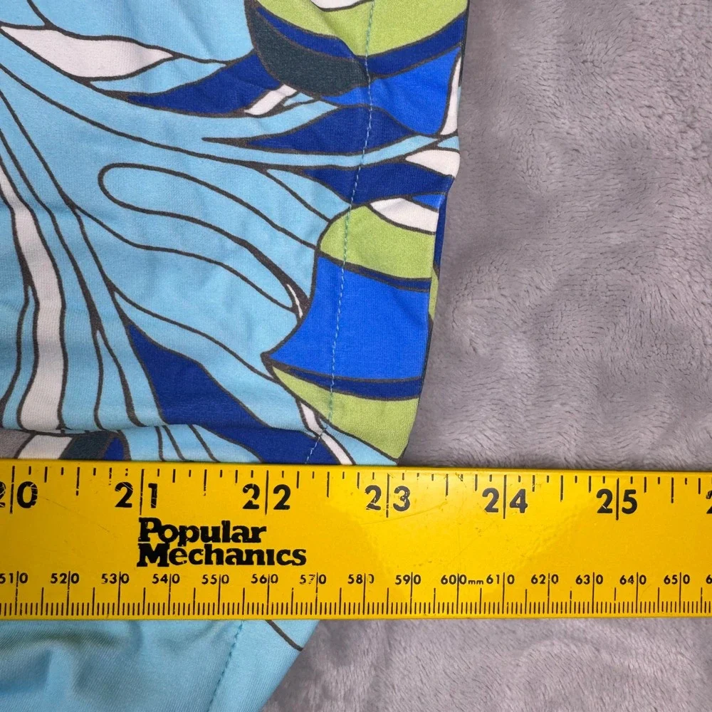Beach House Style Womens XL Blue Tropical Floral Swim‎ Cover-Up Dress Cap Sleeve